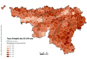 Taux d'emploi des 15 à 64 ans