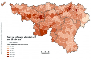 Taux de chômage administratif des 15 à 64 ans