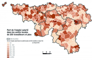 Part de l'emploi salarié dans les unités locales de 100 travailleurs et plus