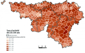 Taux d'activité des 15 à 64 ans