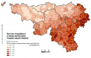 Part des travailleurs à temps partiel dans l'emploi salarié féminin