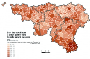 Part des travailleurs à temps partiel dans l'emploi salarié masculin