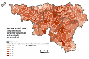 Part des actifs à titre complémentaire parmi les travailleurs indépendants au sens strict