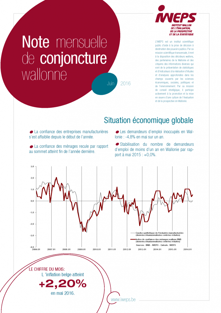 Note mensuelle de conjoncture wallonne - Juin 2016