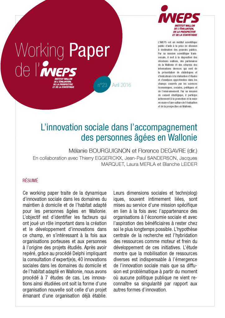 L’innovation sociale dans l’accompagnement des personnes âgées en Wallonie