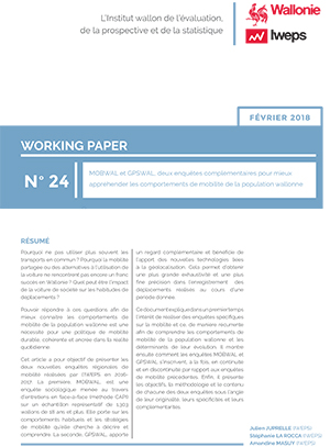 MOBWAL et GPSWAL, deux enquêtes complémentaires pour mieux appréhender les comportements de mobilité de la population wallonne