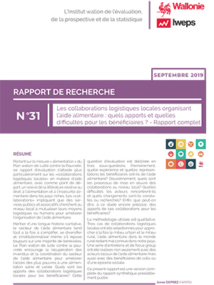 Les collaborations logistiques locales organisant l’aide alimentaire : quels apports et quelles difficultés pour les bénéficiaires ? Rapport intégral