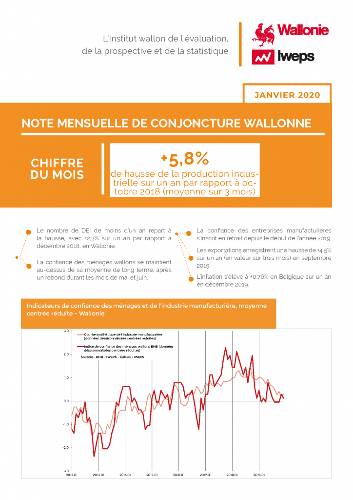 Note mensuelle de conjoncture wallonne - Janvier 2020