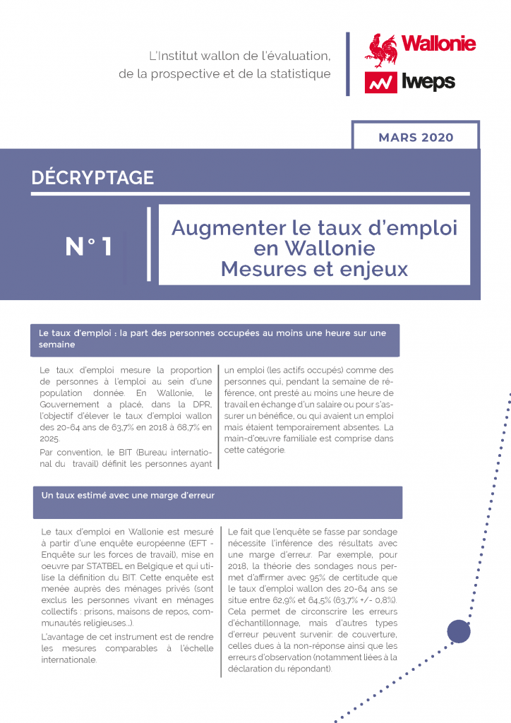 Augmenter le taux d’emploi en Wallonie. Mesures et enjeux