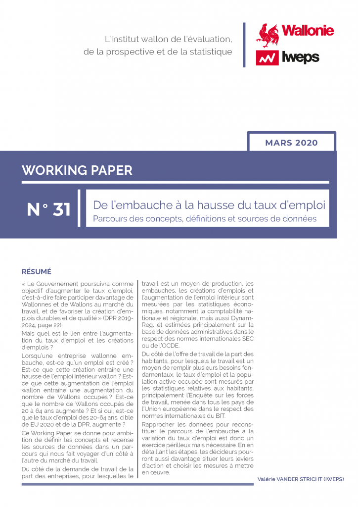 De l’embauche à la hausse du taux d’emploi. Parcours des concepts, définitions et sources de données