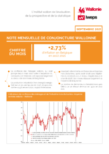 Note mensuelle de conjoncture wallonne - Septembre 2021