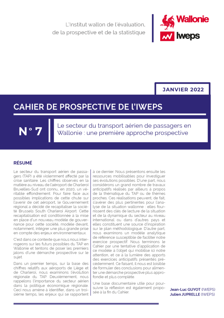 Le secteur du transport aérien de passagers en Wallonie : une première approche prospective