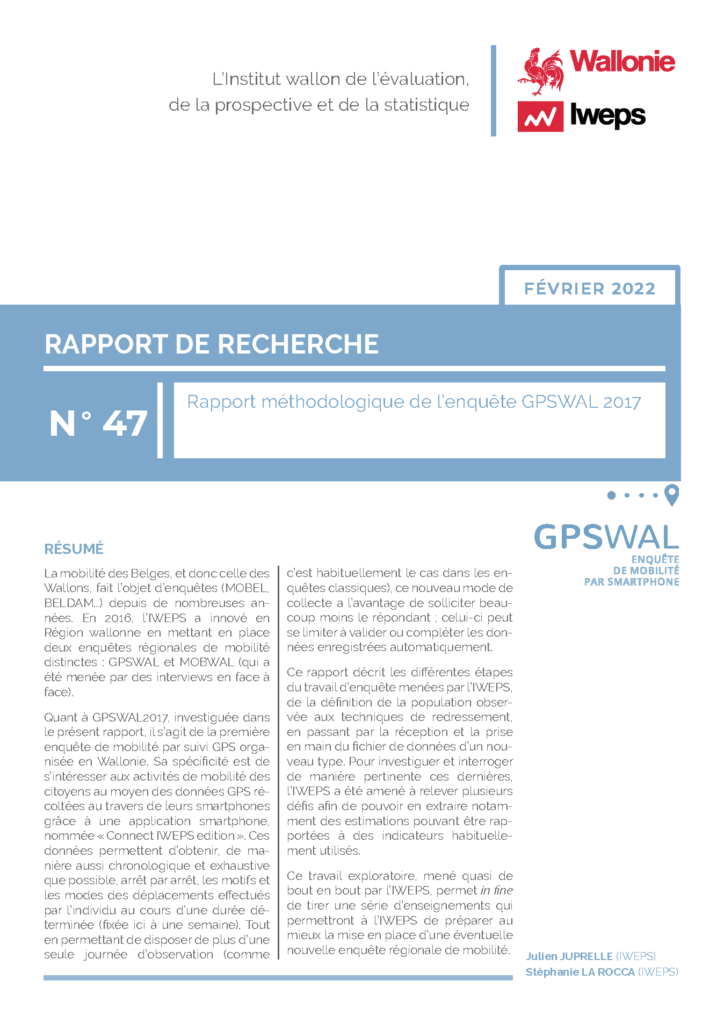 Rapport méthodologique de l'enquête GPSWAL 2017