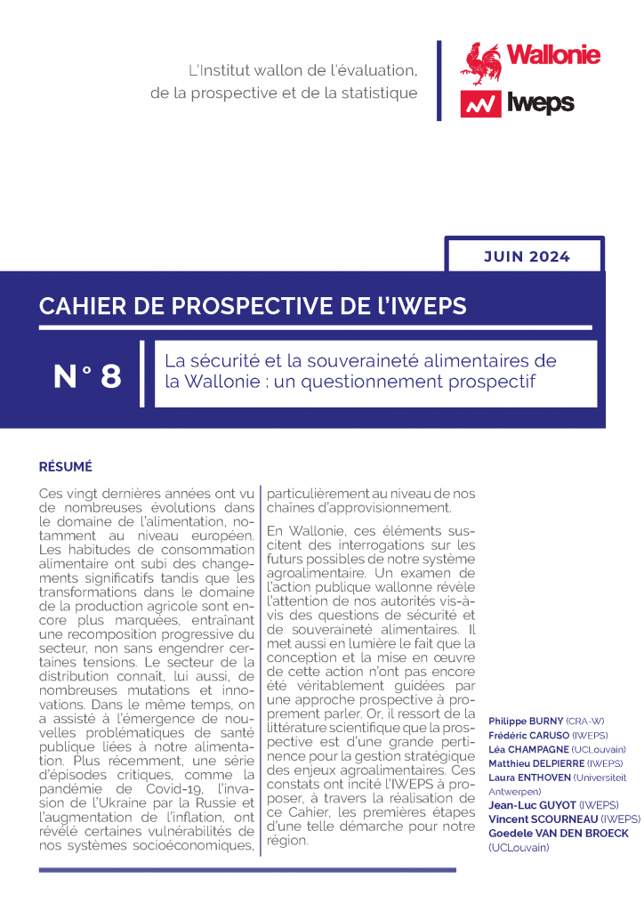 La sécurité et la souveraineté alimentaires de la Wallonie : un questionnement prospectif