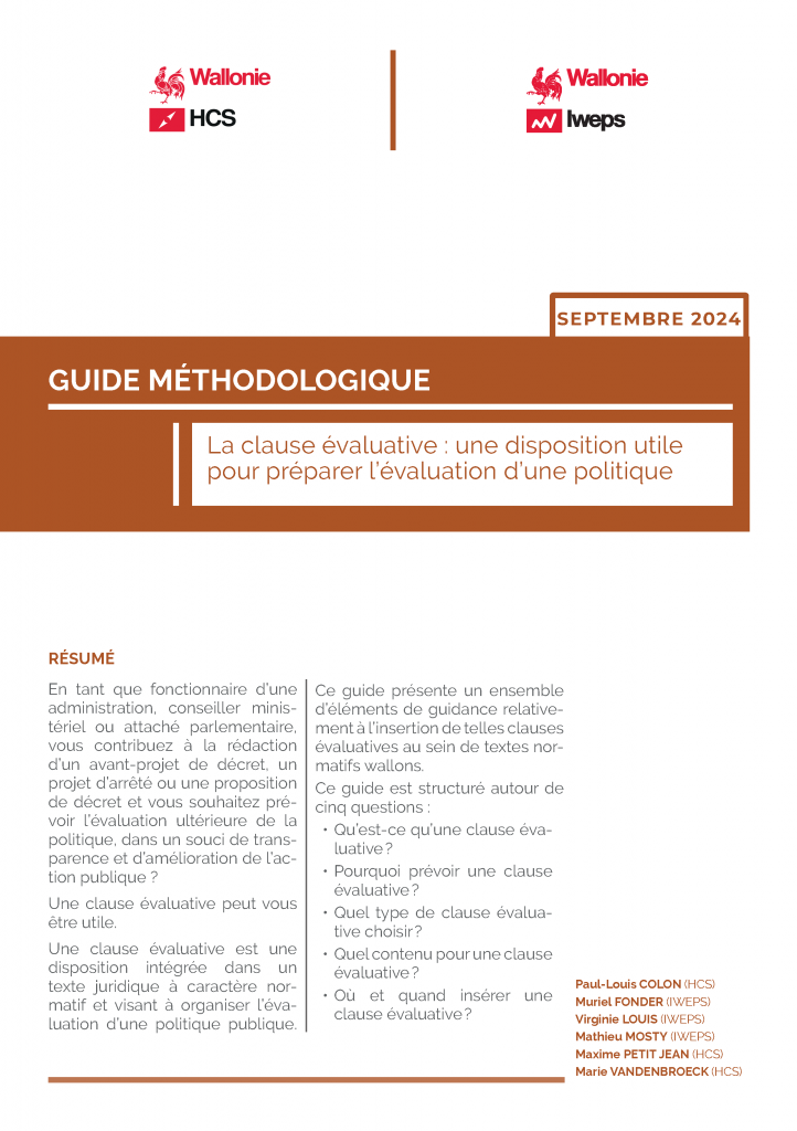 La clause évaluative : une disposition utile pour préparer l’évaluation d’une politique