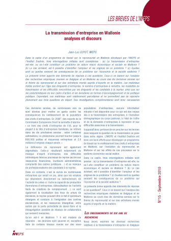 Brèves de l'IWEPS 15