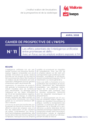 Les effets potentiels de l’intelligence artificielle: entre promesses et défis -Avec un focus sur les emplois wallons exposés à l’IA