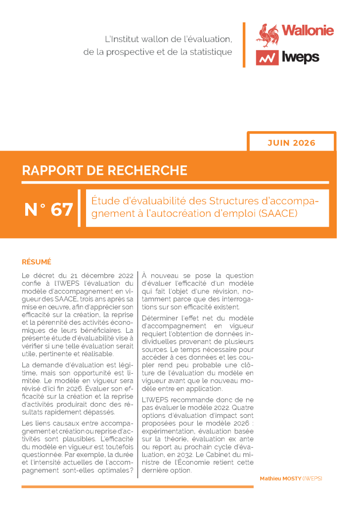 Étude d’évaluabilité des Structures d’accompagnement à l’autocréation d’emploi (SAACE)